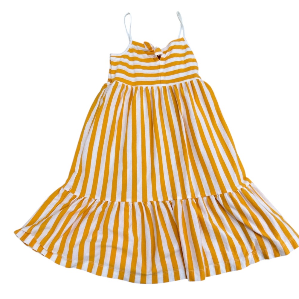 Crewcuts Yellow & White Striped Casual sun Dress smocked back cotton size 6